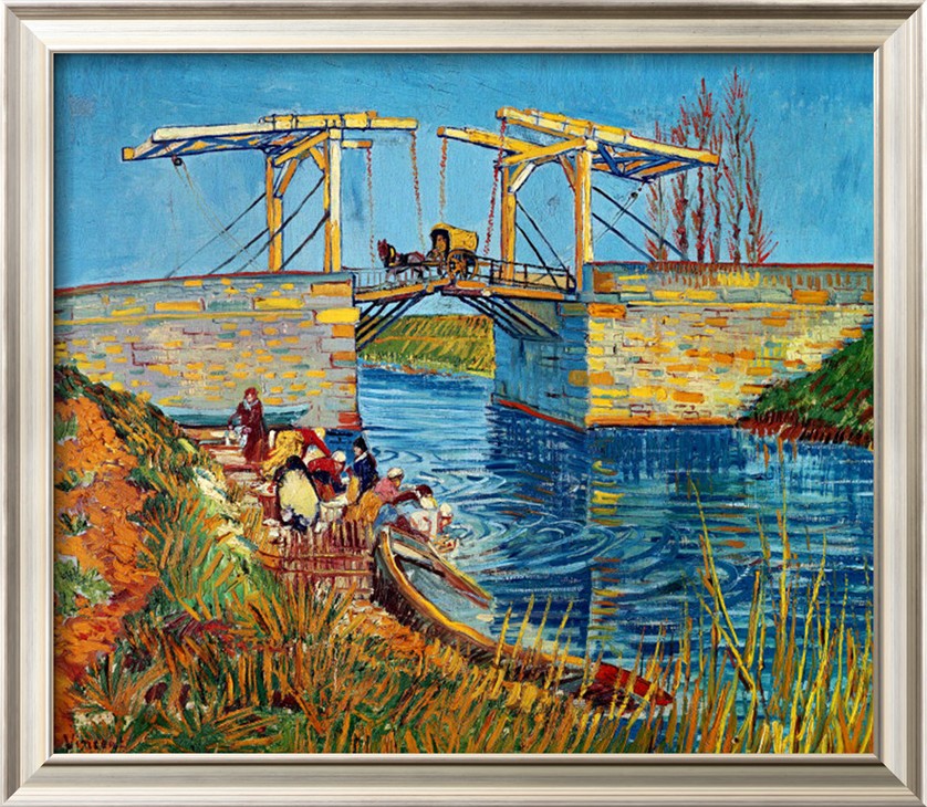 THE DRAWBRIDGE AT ARLES WITH A GROUP OF WASHERWOMEN, C.1888 - Van Gogh Painting On Canvas